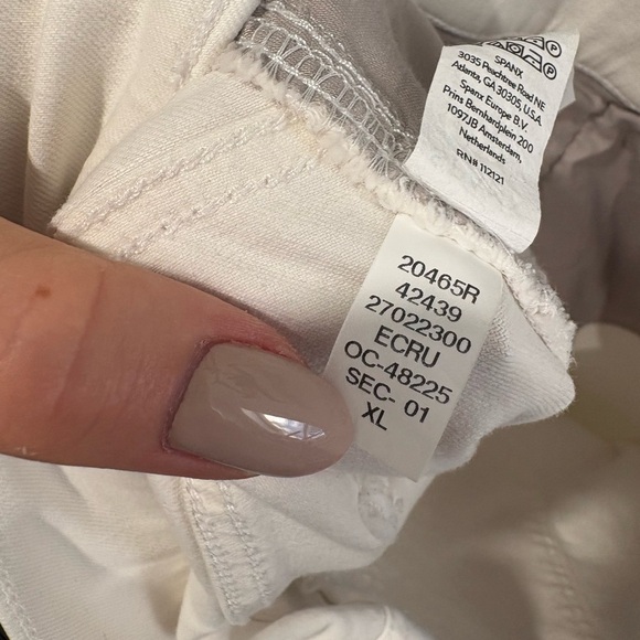 Spanx Women's Jeans  Seamed Front Wide Leg inn Ecru Wash Pull-on  XL - Picture 4 of 10